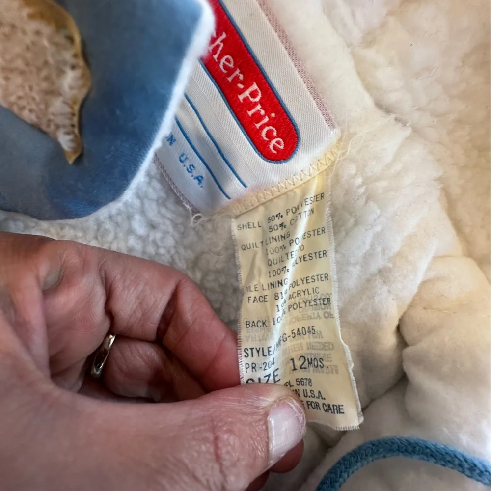 Vintage FISHER PRICE Baby Snow Suit Size 12M 1985 Made in USA  Stripe Ruffles - Picture 9 of 12